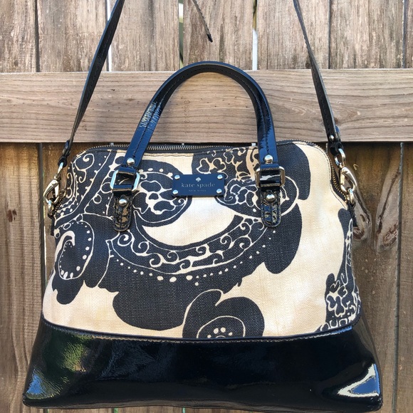 kate spade Handbags - Authentic Kate Spade cloth & patent leather tote